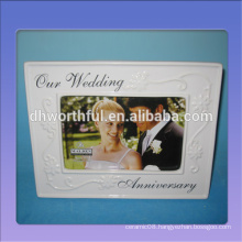 Special design white ceramic wedding photo frames with logo customized